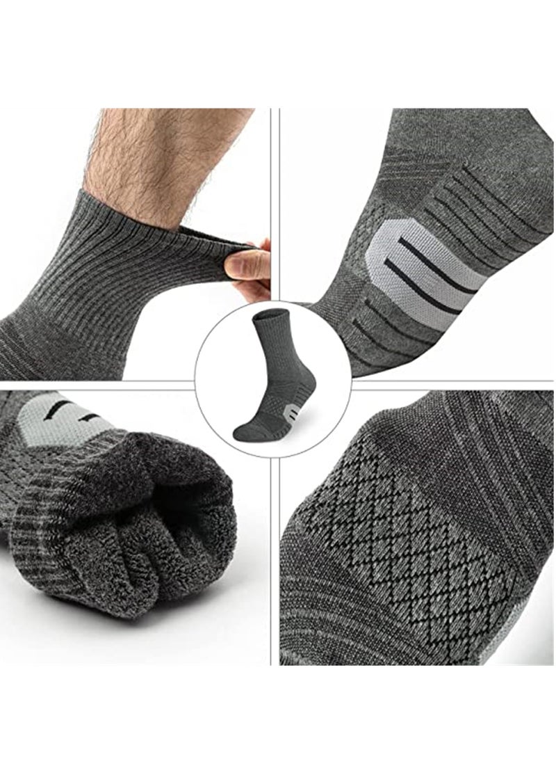 SOLARAE Cotton Socks, 3 Pair Running Socks, Sport Athletic Hiking Socks for Men Women, with Cushion Heavy Duty Work Boot Socks, M - Image 3