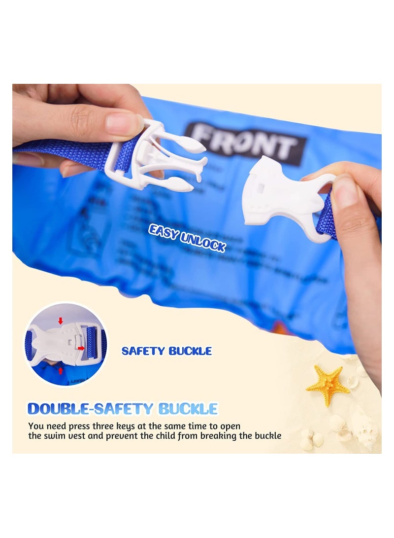 SOLARAE Kids Swim Vest, Foldable Arm Bands Swim Float Vest Jacket with Adjustable Strap, Swimming Armbands Float Vest, Swim Training Jacket, Arm Bands Kids for Girls and Boys 2-7-Year-Old to Swim - Image 5