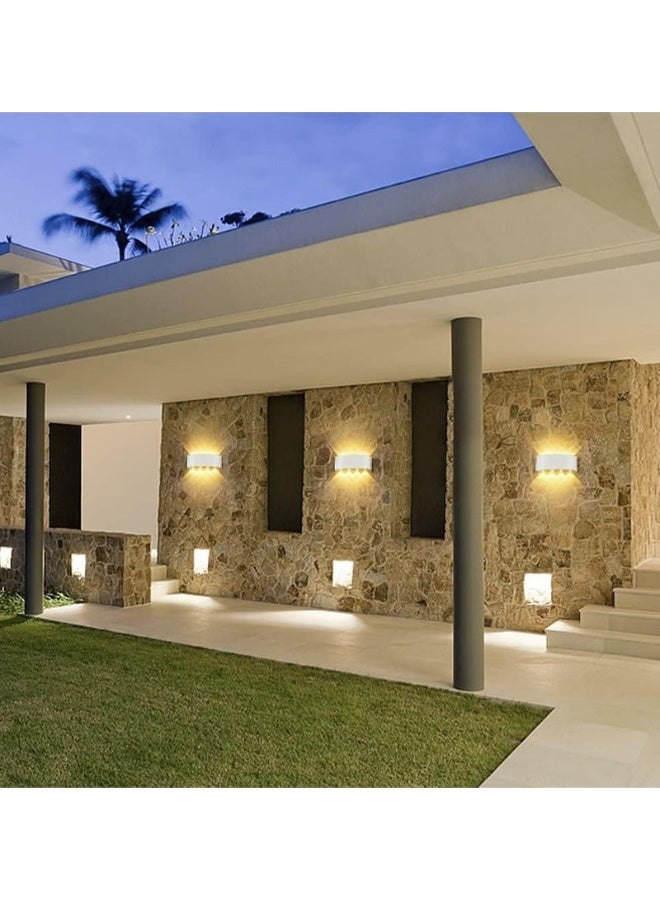viola 8W Waterproof Modern Wall Light LED Wall Lamp Aluminum LED Wall Sconce Up Down Indoor Outdoor for Bathroom Bedroom Hallway Porch Corridor Hotel Doorway Garden Pathway, White 3000K - Image 4