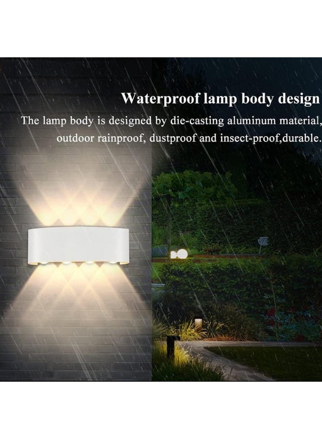 viola 8W Waterproof Modern Wall Light LED Wall Lamp Aluminum LED Wall Sconce Up Down Indoor Outdoor for Bathroom Bedroom Hallway Porch Corridor Hotel Doorway Garden Pathway, White 3000K - Image 2