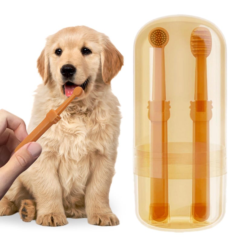 Cat Toothbrush – 3 Heads, Silicone Finger Brush, for Dental Care, Kitten Oral Hygiene