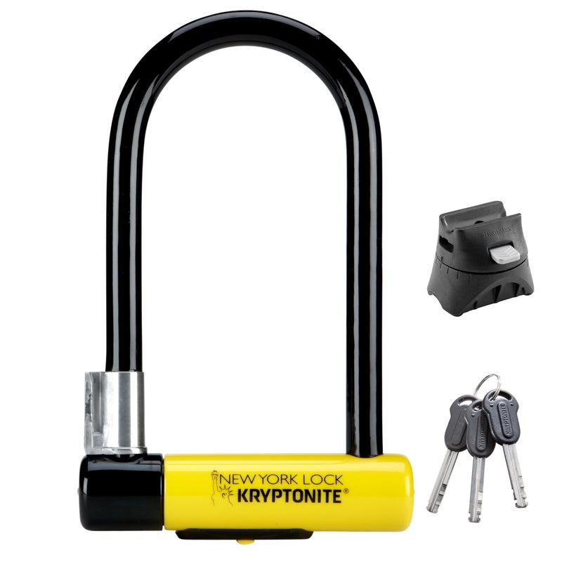 Kryptonite New York Standard Bike U-Lock, Heavy Duty Anti-Theft, 16mm Shackle with Mounting Bracket and Keys, Ultimate Security for Bicycles E-Bikes and Scooters. - Image 1