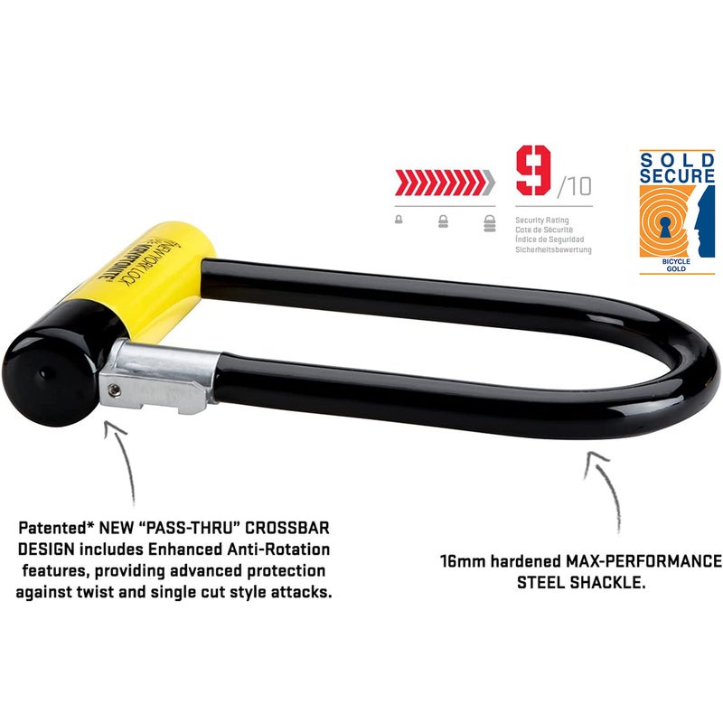 Kryptonite New York Standard Bike U-Lock, Heavy Duty Anti-Theft, 16mm Shackle with Mounting Bracket and Keys, Ultimate Security for Bicycles E-Bikes and Scooters. - Image 2