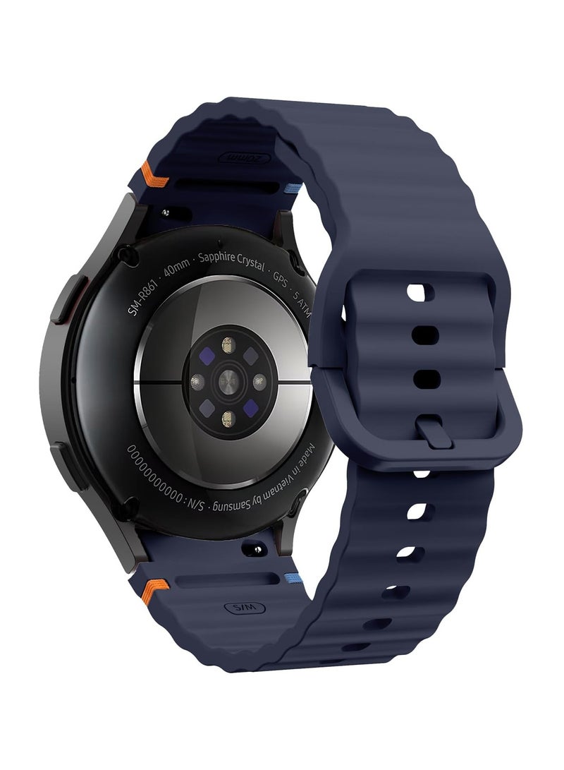 20MM Silicone Strap Compatible With Samsung Galaxy Watch 7 40mm/44mm,No Gap Soft Strap for Galaxy Watch 6,5,4,FE Band 40mm/44mm,Blue - Image 2