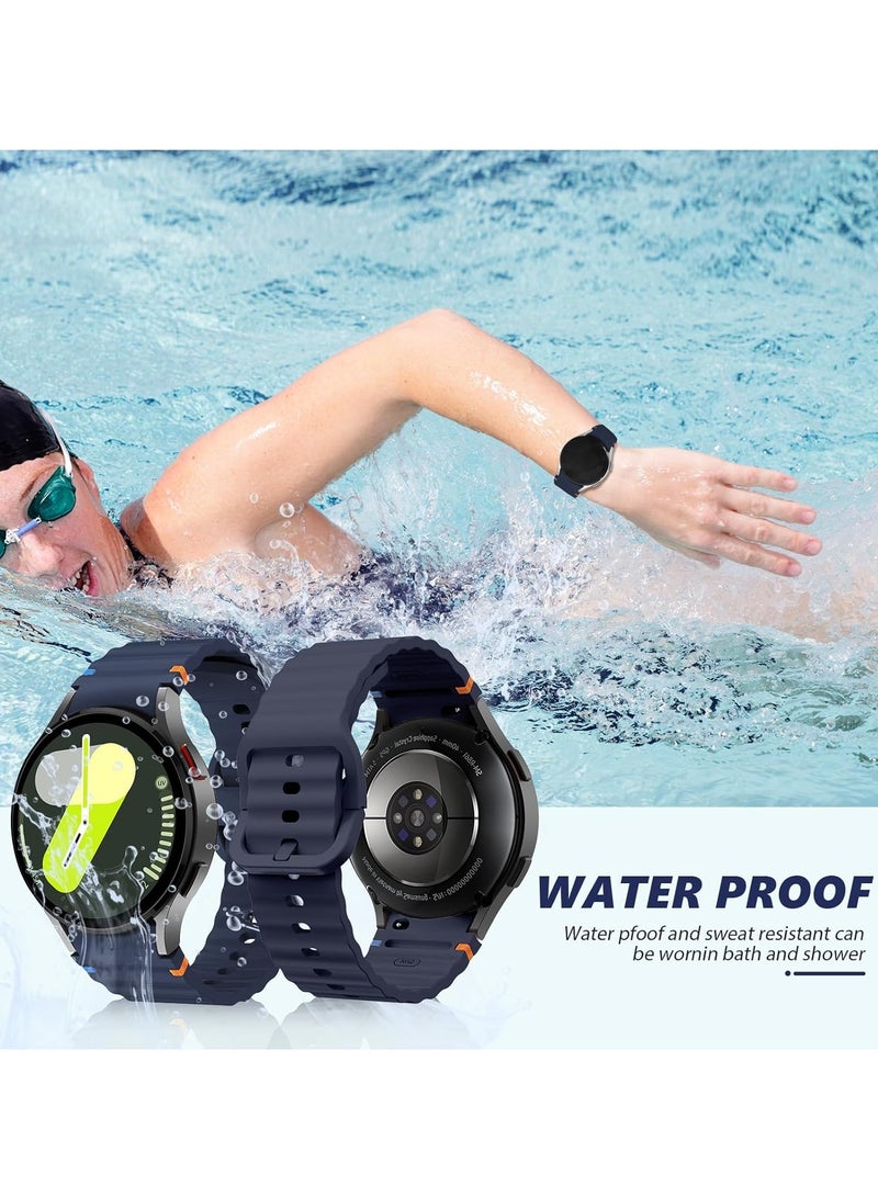 20MM Silicone Strap Compatible With Samsung Galaxy Watch 7 40mm/44mm,No Gap Soft Strap for Galaxy Watch 6,5,4,FE Band 40mm/44mm,Blue - Image 4