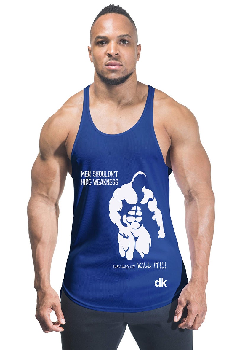 Decisive Bodybuilding Tank Top (Men Shouldn't Print) Vest- Royal Blue-XX-Large - Image 2