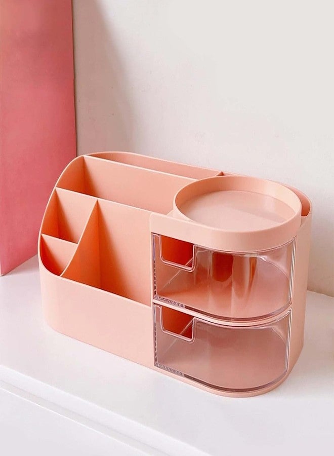 SOME TWIST حامل تنظيم المكياج من SOME TWIST - صندوق تخزين مستحضرات التجميل للمكتب وطاولة الزينة بأدراج شفافة، متعدد الألوان - لتخزين مستحضرات العناية بالبشرة والمكياج في الحمام، وطاولة الزينة. - Image 2