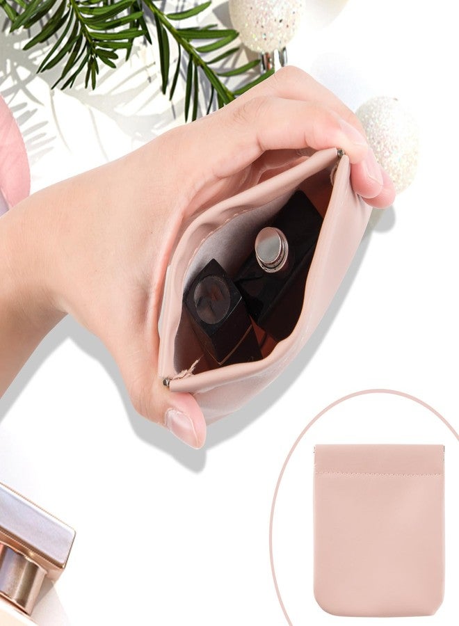CANIPHA 4Pcs Small Makeup Bag, Travel Storage Pouch for Women, Press Buckle Cosmetic Organizer for Lipstick, Jewelry and Purse - Image 4