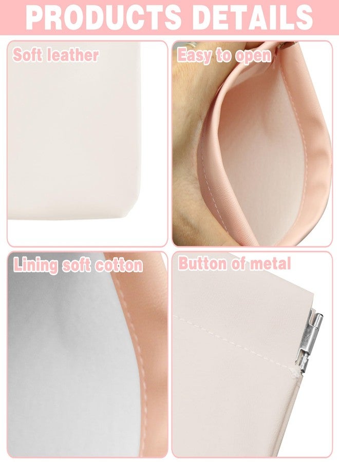 CANIPHA 4Pcs Small Makeup Bag, Travel Storage Pouch for Women, Press Buckle Cosmetic Organizer for Lipstick, Jewelry and Purse - Image 3