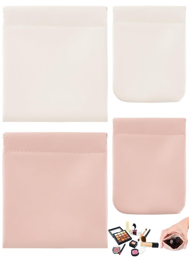 CANIPHA 4Pcs Small Makeup Bag, Travel Storage Pouch for Women, Press Buckle Cosmetic Organizer for Lipstick, Jewelry and Purse - Image 1