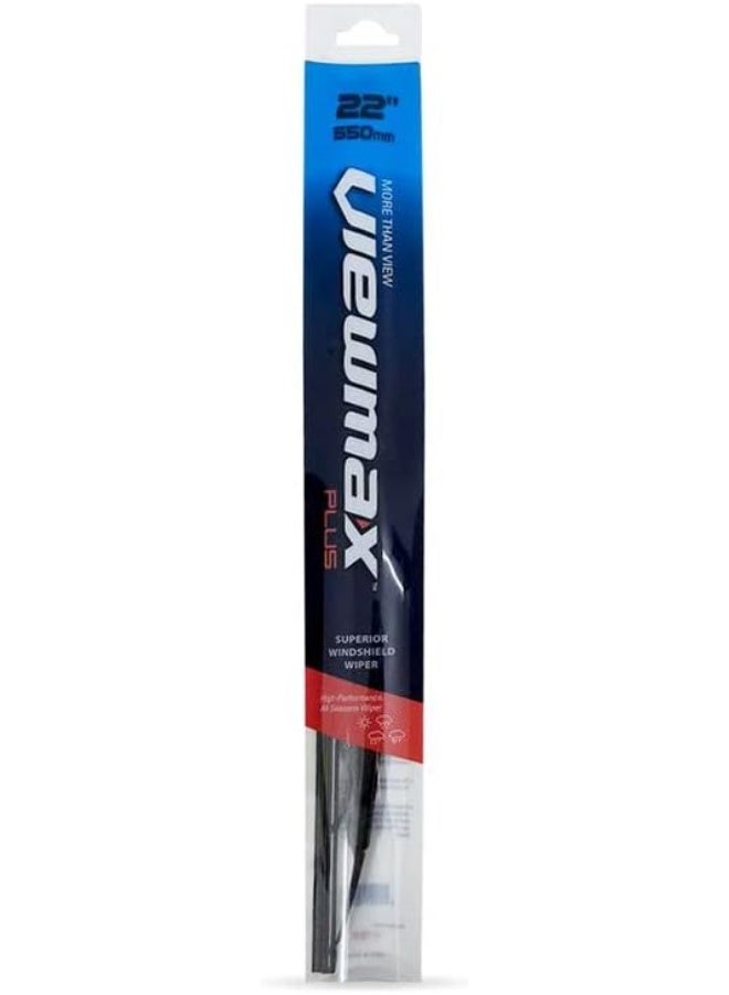 22" VIEW MAX Windshield Car Wiper Blades – Conventional Metal Frame Wiper Blades with Natural Rubber Edge, Powerful Cleaning Performance, Streak-Free Silent Wiping, Corrosion Resistant All Weather Windshield Wipers for Cars SUVs and Vans - Image 4