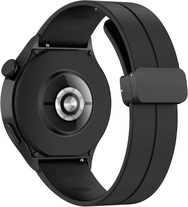 Disscool Replacement Wrist Bands Compatible with Huawei Watch 4/4 Pro, 22mm Adjustable Soft Silicone Wrist Strap with Quick Release for Man Women(Black Buckle), Stainless Steel, Created Qua - Image 4