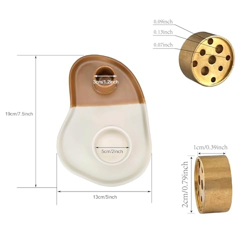 YIASSON Ceramic 4 in 1 Incense Holder, Palo Santo Holder, Sage Holder, Palo Santo Burner, Incense Stick Holder, Sage Holder for Smudging, Smudge Stick Holder, Sage and Palo Santo Holder for Zen Decor - Image 2