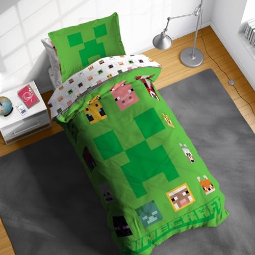 Sunny Side Up Minecraft Twin Comforter Set 5 Piece Kids Bedding Includes Comforter Sheets Pillow Cover Super Soft Gamer Microfiber Bed Set