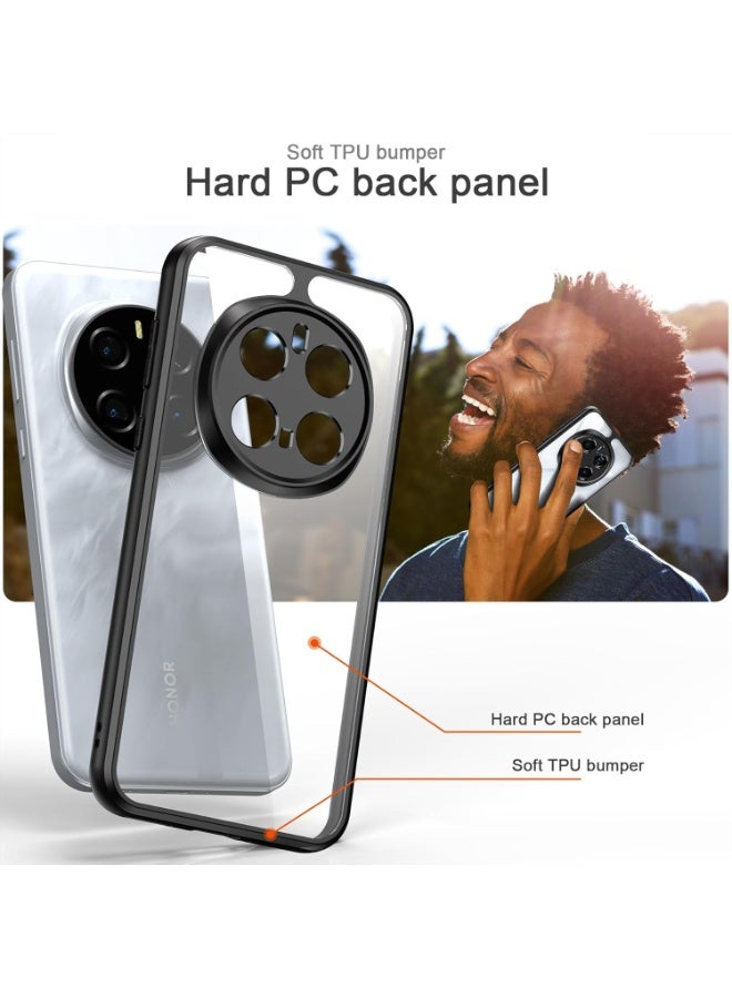 Compatible with Honor Magic 7 Pro 5G Case Grade Shockproof Anti-Yellowing, Slim Protective Phone Case Full Bumper Cover With Camera Lens Protective - Black - Image 3