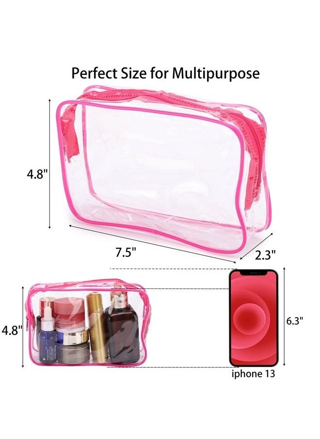Tbestmax 10 Pcs Clear Cosmetic Bags Small Travel Toiletry Bags Organizer, Portable Waterproof Washing Makeup Bags for Bathrooms and Vacations(5 Colors)  - Image 2