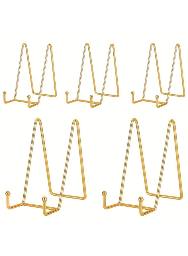 6 حامل عرض ذهبي مقاس 6 بوصات 5 قطع حامل معدني متين للصور واللوحات التحف - Image 1