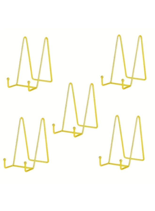 6 حامل عرض ذهبي مقاس 6 بوصات 5 قطع حامل معدني متين للصور واللوحات التحف - Image 2