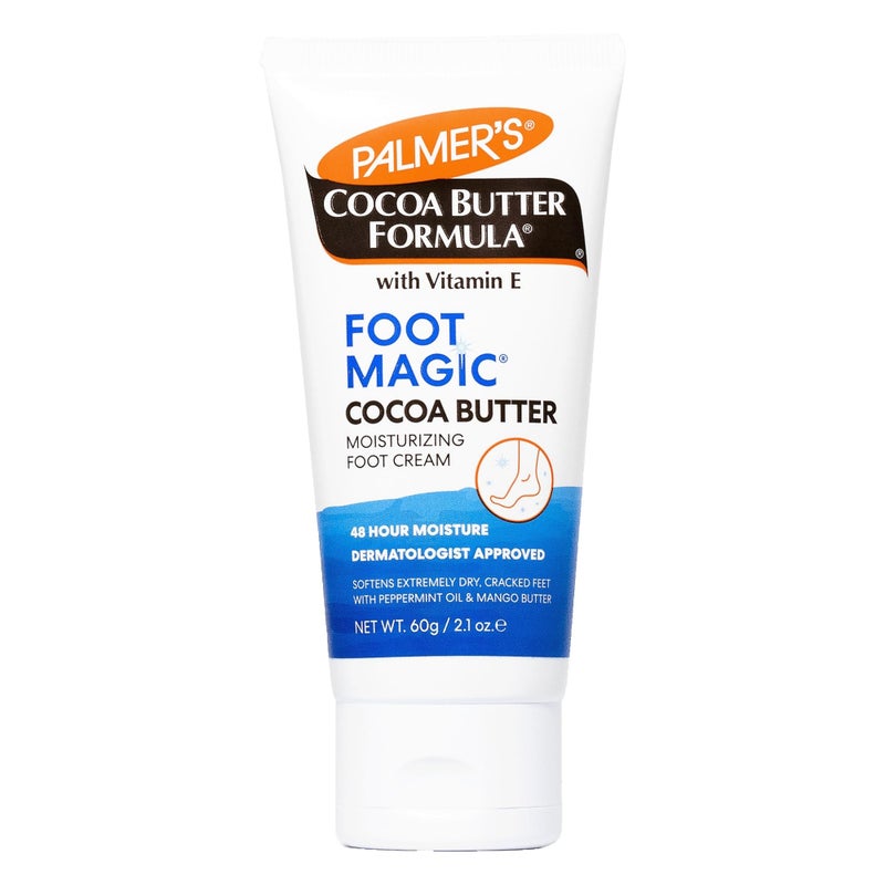 PALMER'S Palmers Cocoa Butter Formula Foot Magic Moisturizing Foot Cream for Dry Cracked Heels Feet Moisturizer with Peppermint Oil  Vitamin E 21 Ounces 