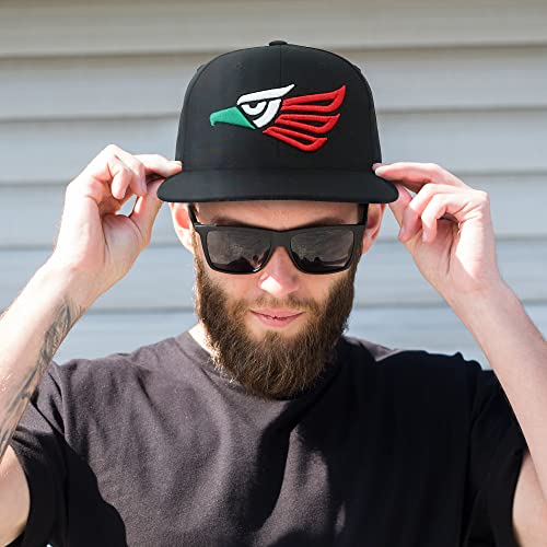 Trendy Apparel Shop Hecho En Mexico Eagle 3D Embroidered Snapback Cap - Black Black - Image 5