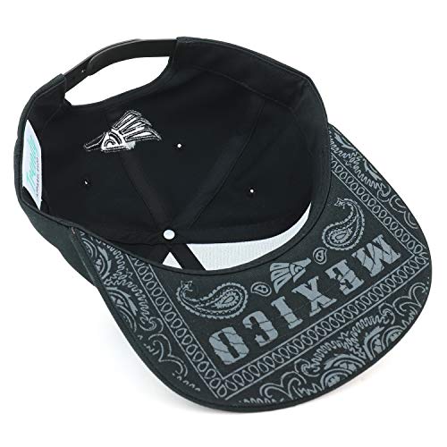 Trendy Apparel Shop Hecho En Mexico Eagle 3D Embroidered Snapback Cap - Black Black - Image 4