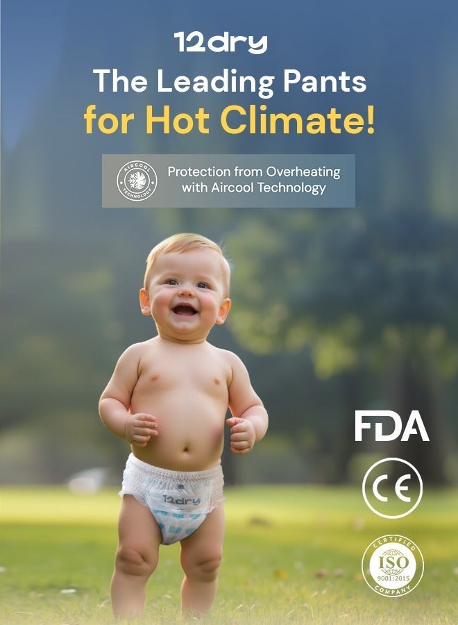 12جاف بنطلون خصر مقاس 4، 9 -14 كجم، 50 قطعة، بنطلون أطفال فائق الامتصاص، رقيق وجيد التهوية، صديق للبيئة مع حزام خصر مرن ناعم - Image 3