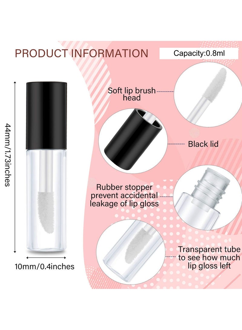 SUNSAR 20 Pieces Empty Tubes 0.8ml Transparent Containers Clear Refillable Bottles with Rubber Stoppers - Image 2