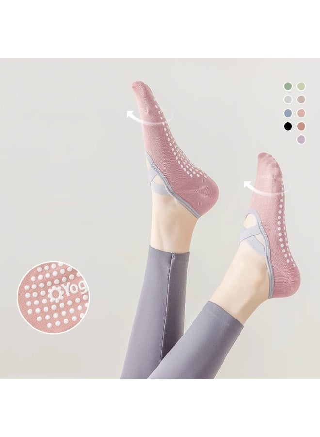 جوارب يوغا مضادة للانزلاق للنساء، جوارب بيلاتس غير قابلة للانزلاق، 3 أزواج في العبوة - Image 2