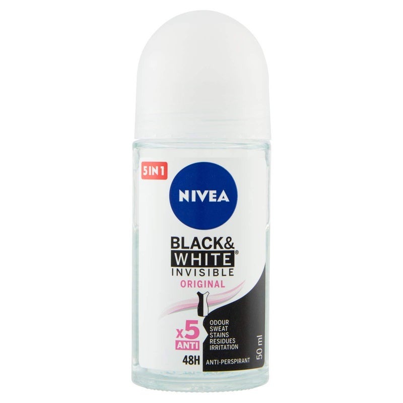 Nivea Black & White Invisible Deo Roll-On 50 Ml