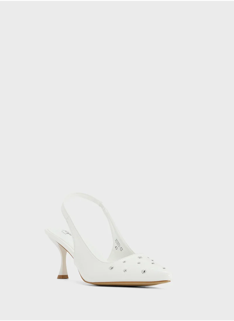 Ginger Studded Slingback Heeled Pump