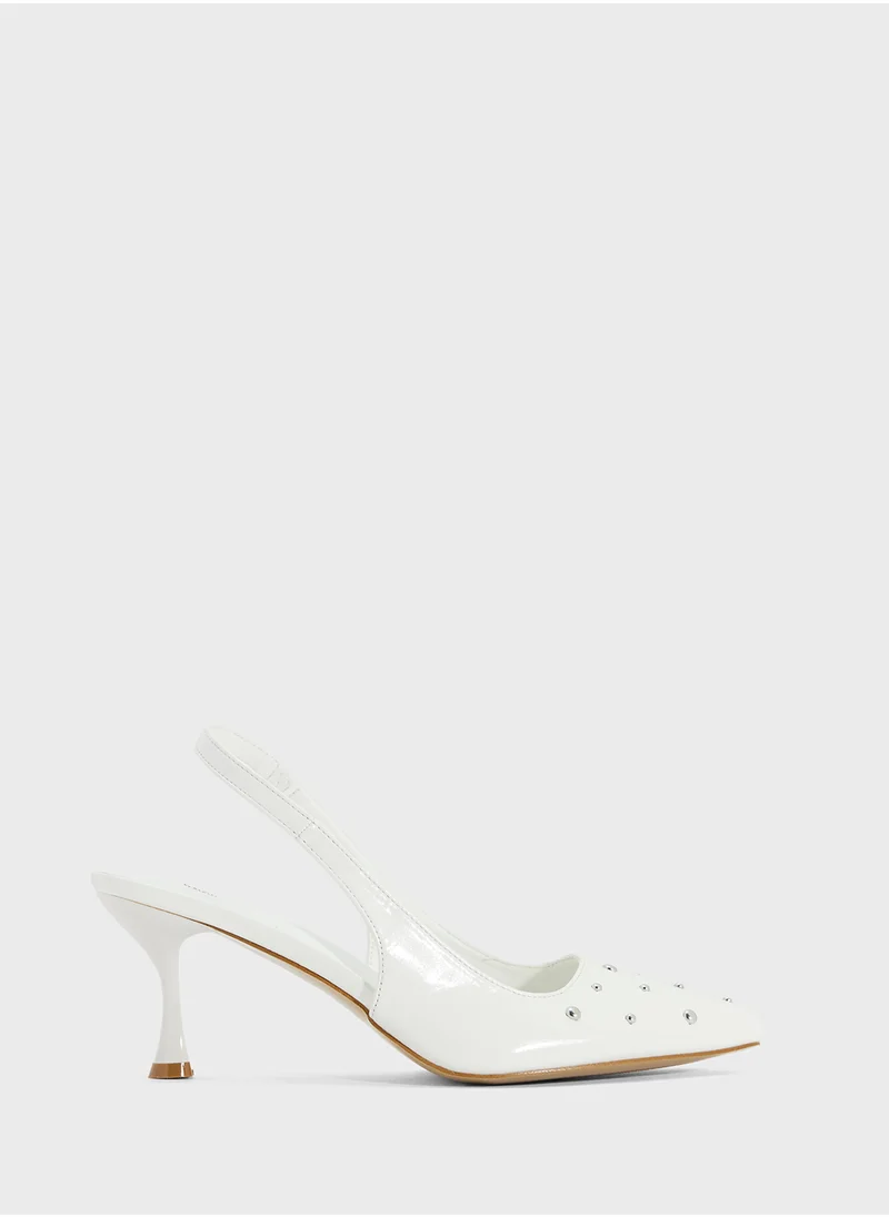 Ginger Studded Slingback Heeled Pump