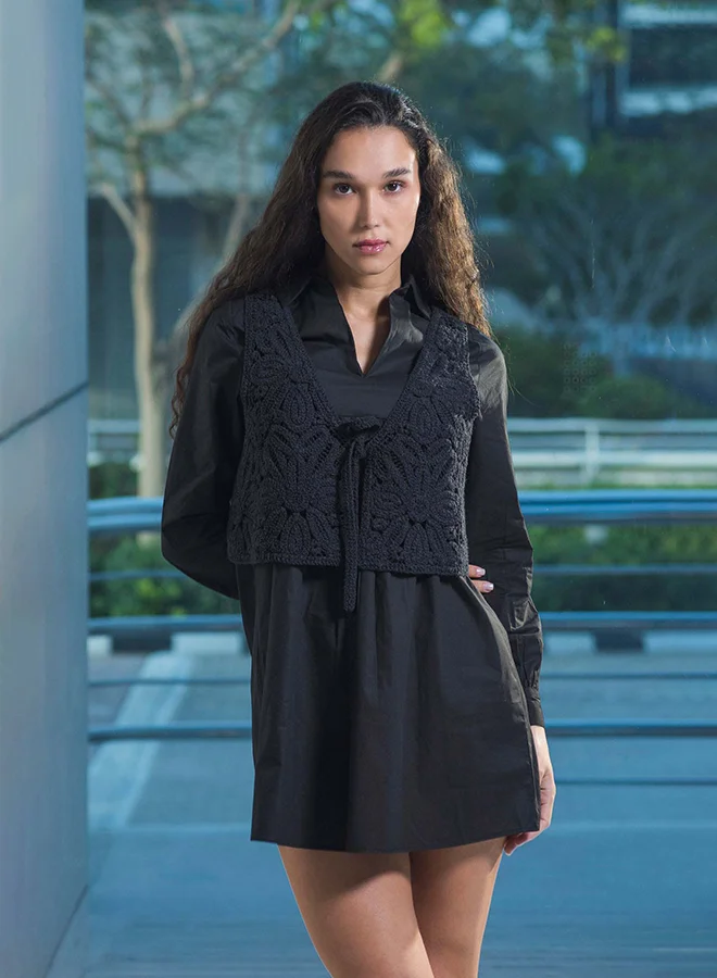 Virgio VIRGIO 100% Cotton Shirt Dress With Vest Layer