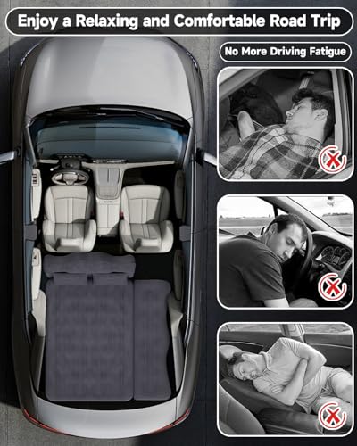 Umbrauto Inflatable Car Mattress Bed: SUV Camping Air Bed for Truck Backseat with Pump & Pillows, Car Sleeping Airbed for Van Back Seat - Image 5