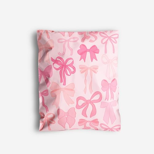 Package Mint 10x13 Poly Mailers – Coquette Bows Design – Waterproof, Tear-Resistant Shipping Bags with Adhesive Seal – 100 Pack – Package Mint - Image 1