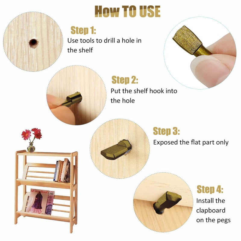Cerpourt Bronze Tone 100 Pcs 5Mm Shelf Pins Pegs, Shelf Support Pegs For Shelves, Cabinet, Bookshelf, Furniture, Closet, Wardrobe, Kitchen, Pantry - Image 4