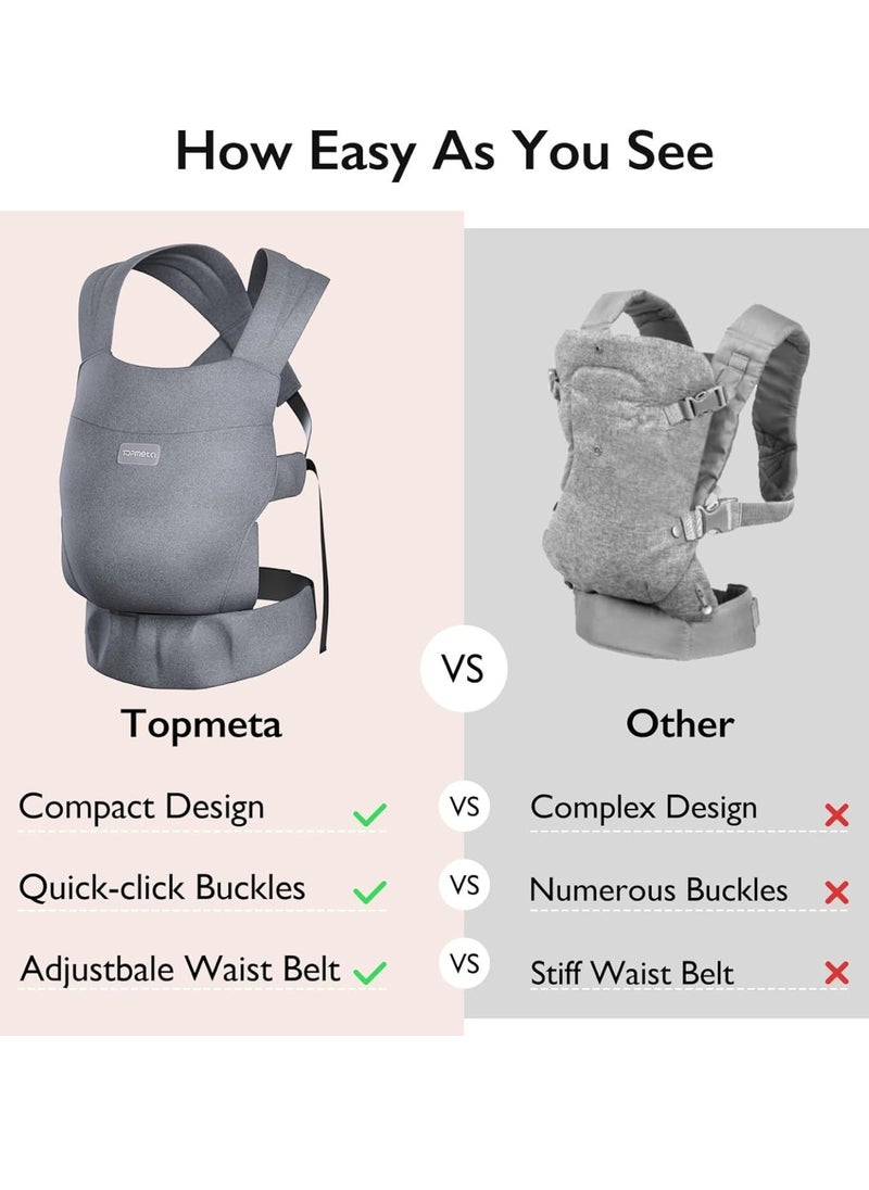 Topmeta - Portable Baby Carrier, Spreadable Wide Shoulder Straps with Ergonomic Support, Lightweight and Compact Baby Wrap Carrier, Cozy Fabric Care for Baby’s Skin, Promotes Healthy Development - Image 1