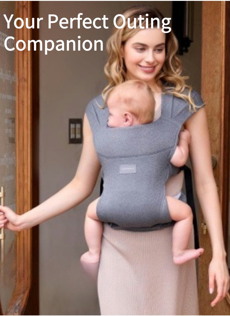 Topmeta - Portable Baby Carrier, Spreadable Wide Shoulder Straps with Ergonomic Support, Lightweight and Compact Baby Wrap Carrier, Cozy Fabric Care for Baby’s Skin, Promotes Healthy Development - Image 1