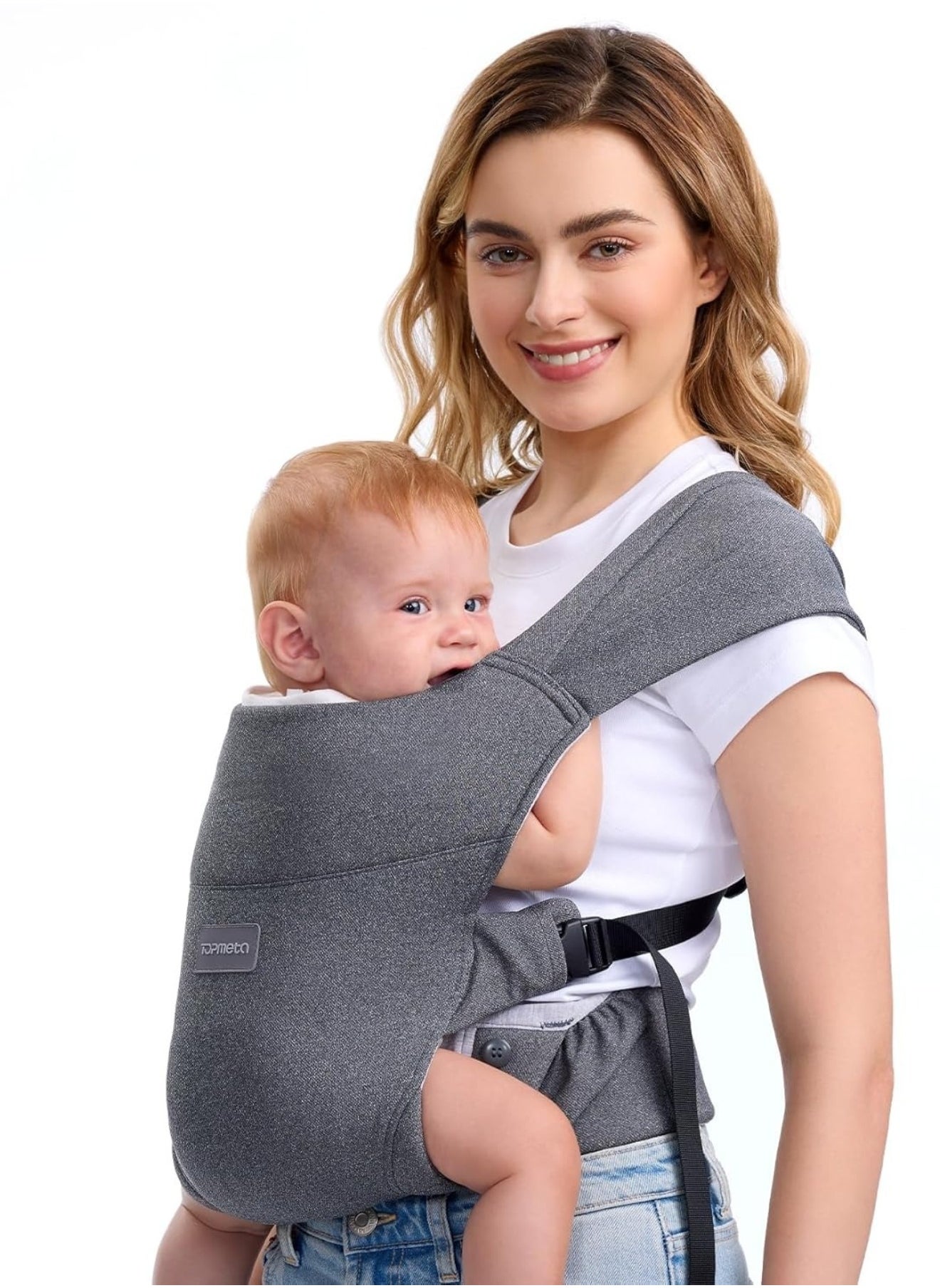 Portable Baby Carrier, Spreadable Wide Shoulder Straps with Ergonomic Support, Lightweight and Compact Baby Wrap Carrier, Cozy Fabric Care for Baby’s Skin, Promotes Healthy Development 