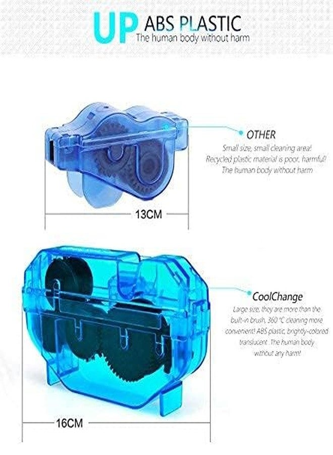 FCCRACING Chain Cleaner Wash Tool - Plastic Bicycle Chain Cleaning Kit for Multi & Single-Speed Bikes, Freewheel & Chainring Maintenance, Blue - Image 2