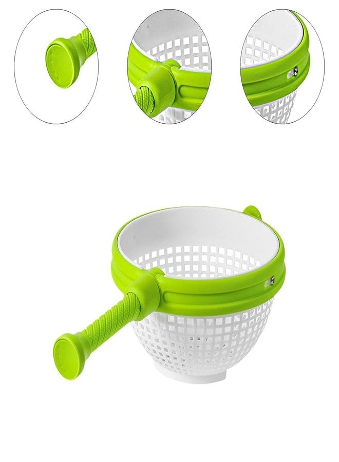 Green Scapper New Vegetable Drain Basket Spinner with Collapsidne Handle 360 Rotary Drain Rack Kitchen Cleaning Basket - Image 4