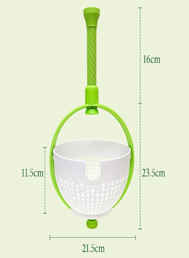 Green Scapper New Vegetable Drain Basket Spinner with Collapsidne Handle 360 Rotary Drain Rack Kitchen Cleaning Basket - Image 2
