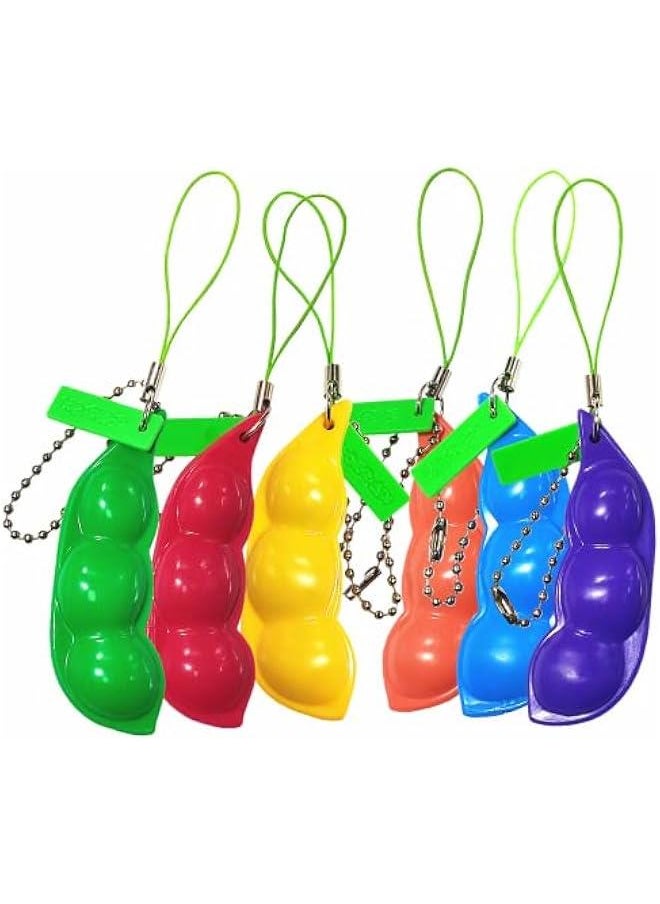Arabest 12PCS Squeeze Bean Keychain Fidget Toys for Skin Picking, Pea Pod Sensory Fidget Toys,Stress Relief,Party Favor Toys  - Image 3