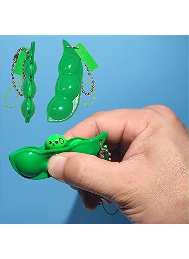 Arabest 12PCS Squeeze Bean Keychain Fidget Toys for Skin Picking, Pea Pod Sensory Fidget Toys,Stress Relief,Party Favor Toys  - Image 4