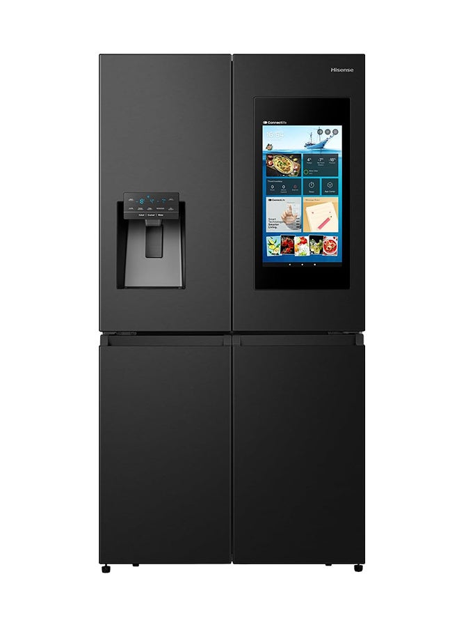 Hisense Smart Refrigerator, Touch Screen, Water Dispenser + Ice Maker RQ759N4IBU1 Black - Image 1