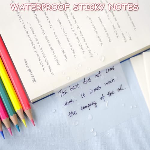 R H lifestyle 100 Sheets Transparent Sticky Notes Set 3 x 3 Inch Translucent Waterproof Clear Sticky Note Aesthetic Memo Pad Post It Study Material Office Stationery 50 Sheets Each (Pack of 2 PCS) - Image 5