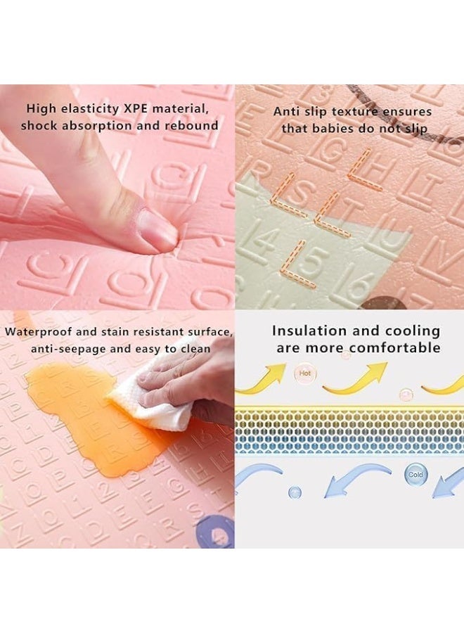 Capstro Foldable Baby Play Mat – Extra Thick Double-Sided Cute Pet Paradise & Car Track Foam Floor Mat with Soft Cushioning for Crawling – Cute Pet Paradise & Car Track - Image 2