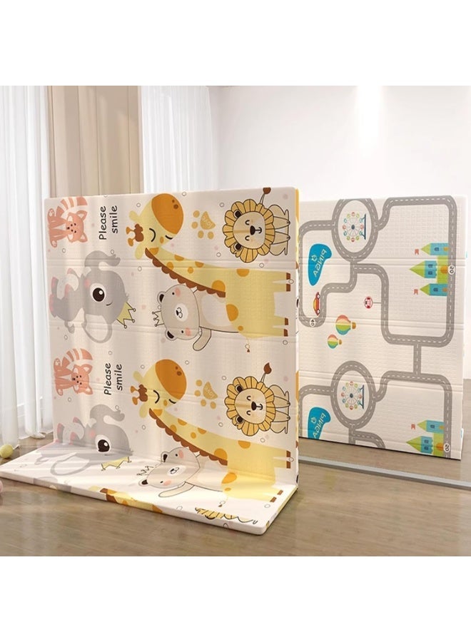 Capstro Foldable Baby Play Mat – Extra Thick Double-Sided Cute Pet Paradise & Car Track Foam Floor Mat with Soft Cushioning for Crawling – Cute Pet Paradise & Car Track - Image 5