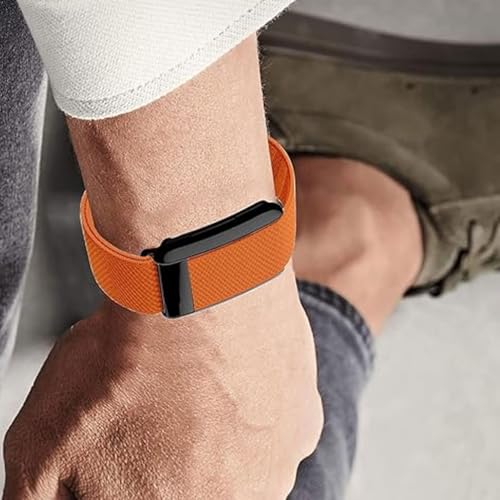 Sankel Nylon Band Compatible for WHOOP 5.0, One, Peak, and Life, Ultra-Soft,Adjustable Sport Comfort Stretchy Elastic Braided Replacement Wristbands Straps for Whoop 5.0 | NOT for Gen 4 (Orange) - Image 4