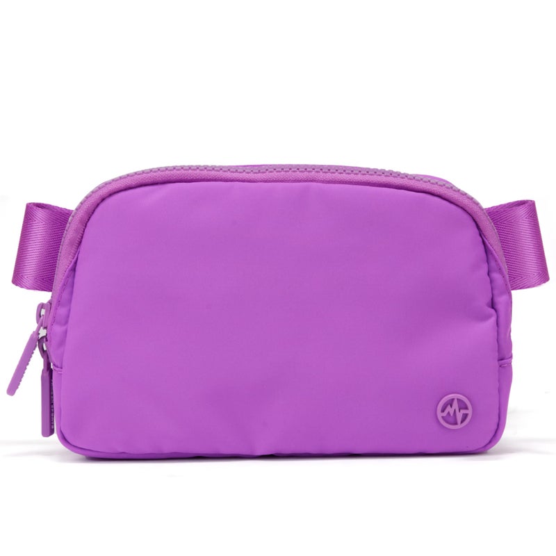 Pander Two Way Zipper Fanny Pack Nylon Everywhere Belt Bag for Women, Water Repellent Waist Packs, Crossbody Bags with Adjustable Strap (Violet). - Image 1