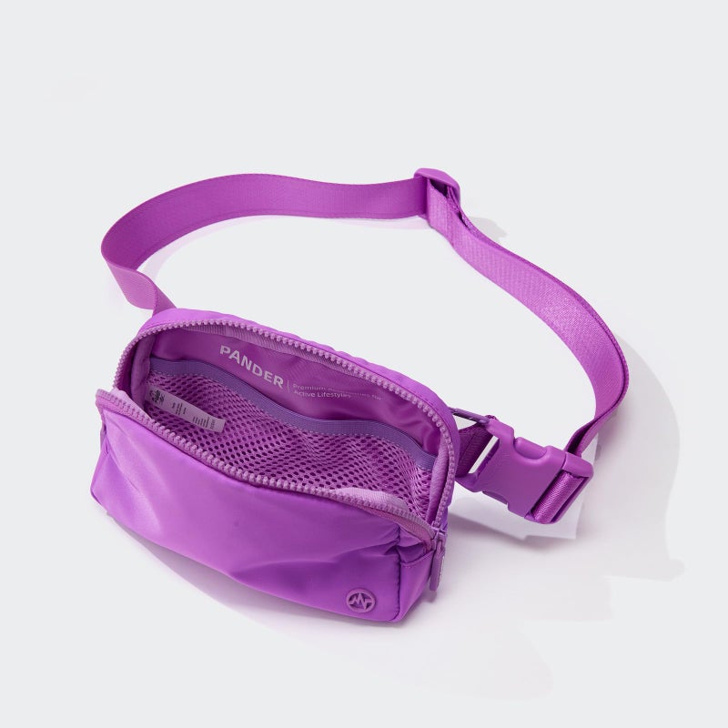 Pander Two Way Zipper Fanny Pack Nylon Everywhere Belt Bag for Women, Water Repellent Waist Packs, Crossbody Bags with Adjustable Strap (Violet). - Image 5